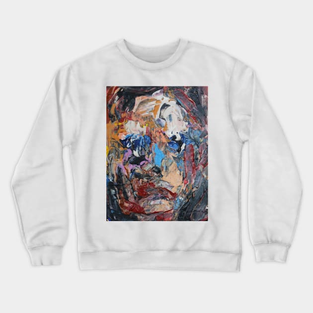 Abstract Expresstionist Face 402 Crewneck Sweatshirt by artsale